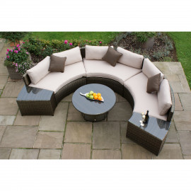 Half Moon Sofa Set / Brown
