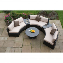 Half Moon Sofa Set / Brown