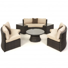 Half Moon Sofa Set / Brown
