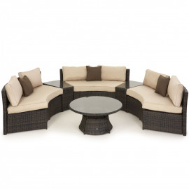 Half Moon Sofa Set / Brown