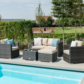 Georgia 2 Seat Sofa Set with Ice Bucket / Brown