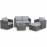 Georgia 2 Seat Sofa Set with Ice Bucket / Grey