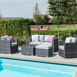 Georgia 2 Seat Sofa Set with Ice Bucket / Grey