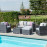 Georgia 2 Seat Sofa Set with Ice Bucket / Grey