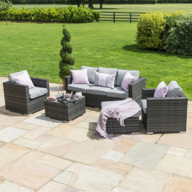 Georgia 3 Seat Sofa Set with Ice Bucket / Grey