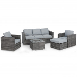 Georgia 3 Seat Sofa Set with Ice Bucket / Grey