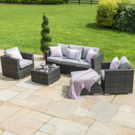Georgia 3 Seat Sofa Set with Ice Bucket / Grey