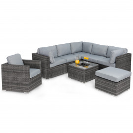 London Corner Group with Chair with Ice Bucket / Grey