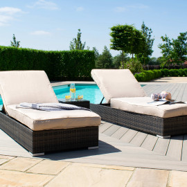 Orlando Sunlounger Set / Brown