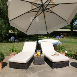 Orlando Sunlounger Set / Brown