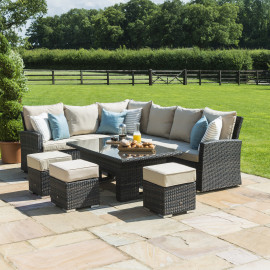 Kingston Corner Dining Set with Rising Table / Brown