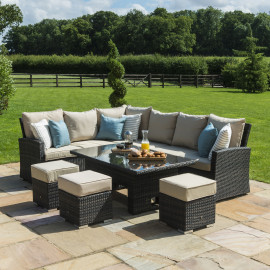 Kingston Corner Dining Set with Rising Table / Brown