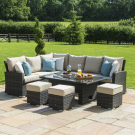 Kingston Corner Dining Set with Rising Table / Brown