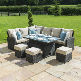 Kingston Corner Dining Set with Rising Table / Brown