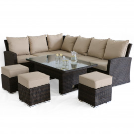 Kingston Corner Dining Set with Rising Table / Brown