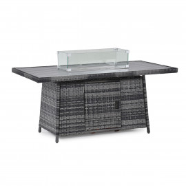 Kingston Corner Dining Set with Fire Pit / Grey