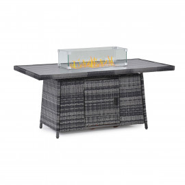 Kingston Corner Dining Set with Fire Pit / Grey