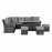 Kingston Corner Dining Set with Fire Pit / Grey