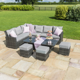 Kingston Corner Dining Set with Rising Table / Grey