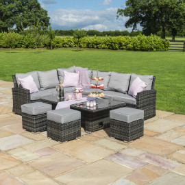 Kingston Corner Dining Set with Rising Table / Grey