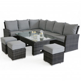Kingston Corner Dining Set with Rising Table / Grey