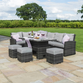 Kingston Corner Dining Set with Rising Table / Grey