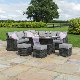 Kingston Corner Dining Set with Rising Table / Grey
