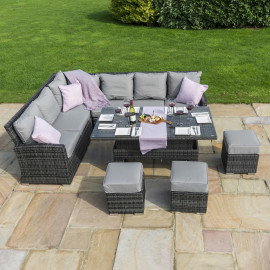 Kingston Corner Dining Set with Rising Table / Grey