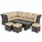 Henley Corner Dining Set with Rising Table / Brown
