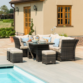 Henley Corner Dining Set with Rising Table / Brown