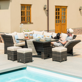 Henley Corner Dining Set with Rising Table / Brown