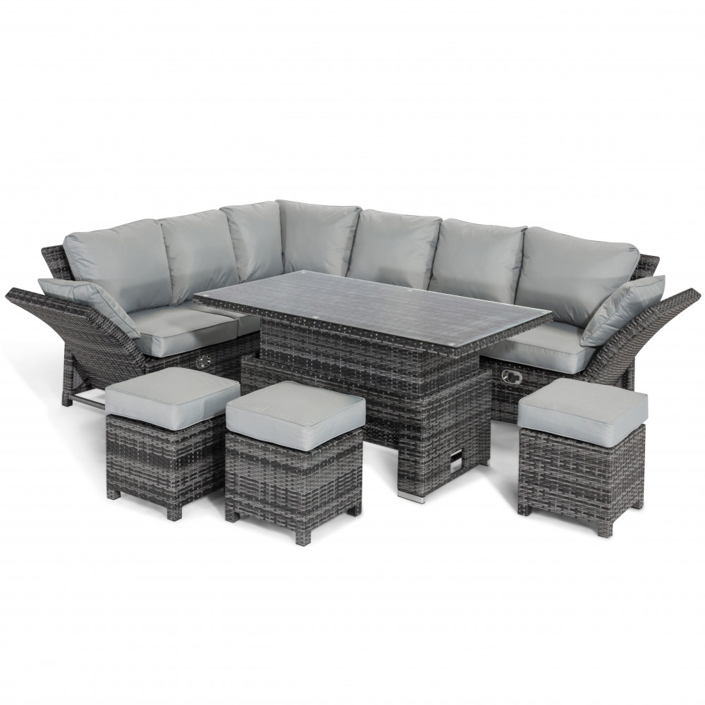 Henley Corner Dining Set with Rising Table / Grey