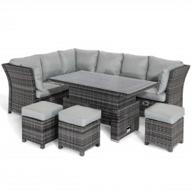 Henley Corner Dining Set with Rising Table / Grey
