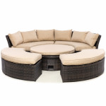 Chelsea Lifestyle Suite with Glass Table / Brown