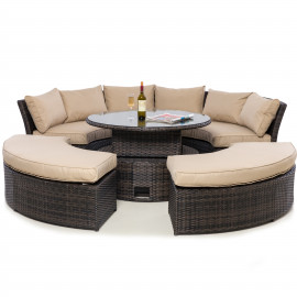 Chelsea Lifestyle Suite with Glass Table / Brown
