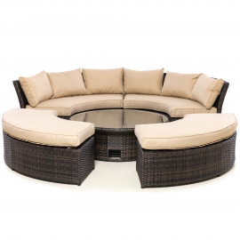 Chelsea Lifestyle Suite with Glass Table / Brown