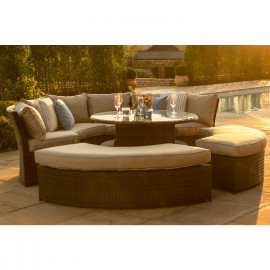 Chelsea Lifestyle Suite with Glass Table / Brown