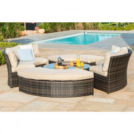 Chelsea Lifestyle Suite with Glass Table / Brown