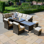 Extending Kingston Corner Dining Set / Brown
