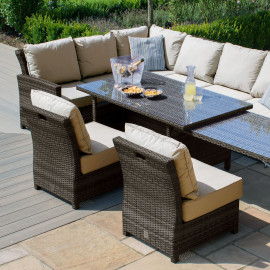 Extending Kingston Corner Dining Set / Brown