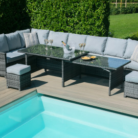 Extending Kingston Corner Dining Set / Grey
