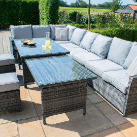 Extending Kingston Corner Dining Set / Grey