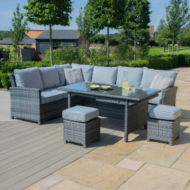 Extending Kingston Corner Dining Set / Grey