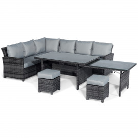 Extending Kingston Corner Dining Set / Grey