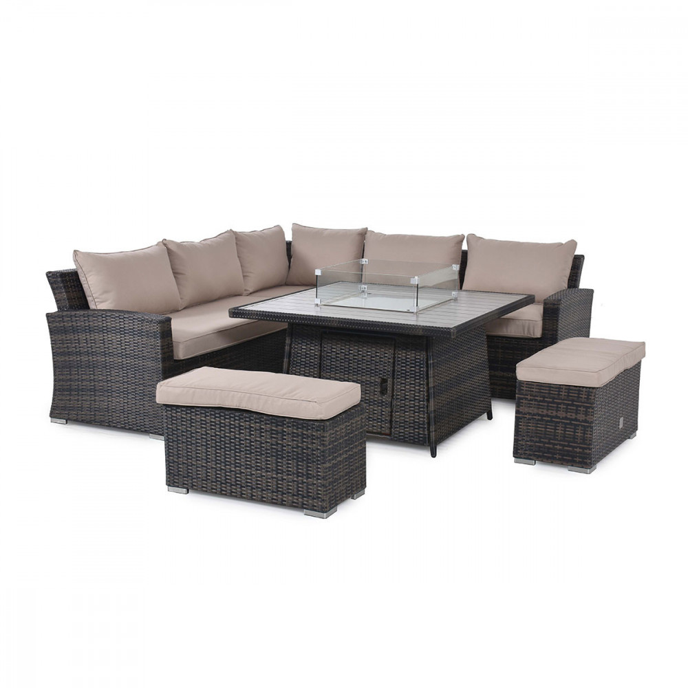 Kingston Corner Deluxe with Fire Pit / Brown