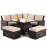 Richmond Corner Bench Set with Rising Table / Brown