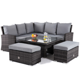 Richmond Corner Bench Set with Rising Table / Grey