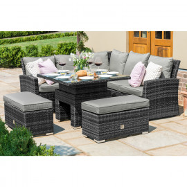 Richmond Corner Bench Set with Rising Table / Grey