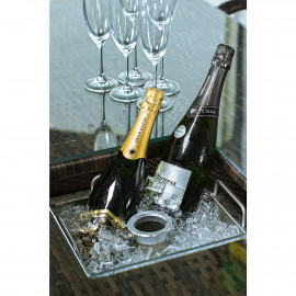 4 Seat Square Bar Set with Ice Bucket / Brown