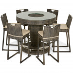 6 Seat Bar Set with Ice Bucket / Brown